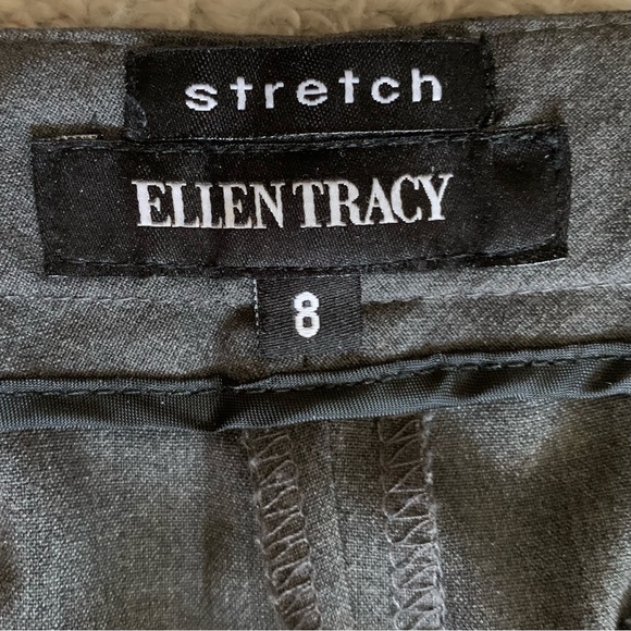 Ellen Tracy Stretch Straight Leg Trousers ~ Size 8 ~ Charcoal ~ Classic Workwear - Picture 3 of 14